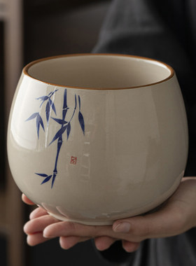 高端茶洗茶渣缸陶瓷建水小大号水盂废水桶烟灰缸茶具配件茶水缸