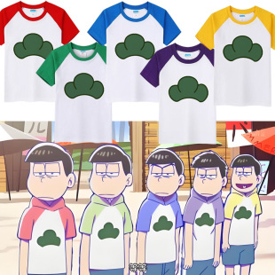 小松阿松先生短袖t恤男十四松周边纯棉半袖二次元动漫cos同款衣服