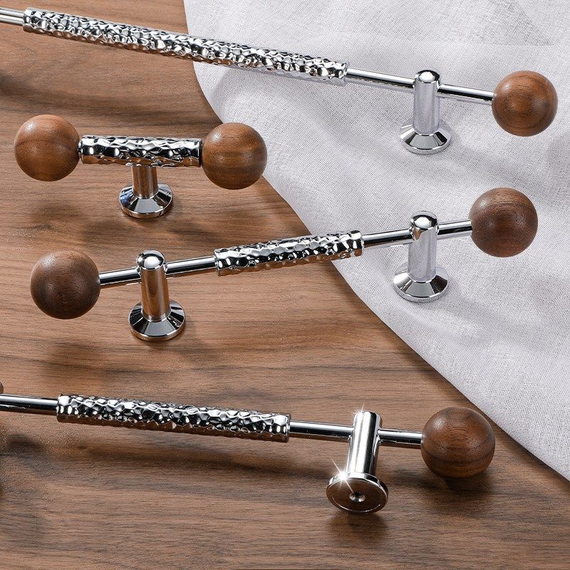 衣柜橱柜抽屉拉手木珠高档复古简约亮银色双孔Q中古风柜门单孔把,基础建材,小拉手,淘宝优惠券,粉丝福利购,淘宝优惠卷