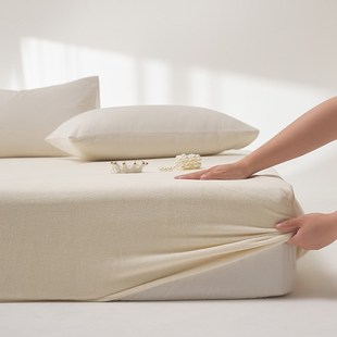 秋冬季加绒加厚保暖n纯色床笠牛奶绒珊瑚绒席梦思保护床罩单件