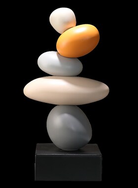 轻奢高级感时来i运转客厅石头摆件酒柜玄关寓意好家居电视柜装饰