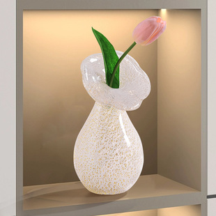 ins风花瓶轻奢高级感鲜花u插瓶2024新款艺术现代简约客厅玻璃摆件