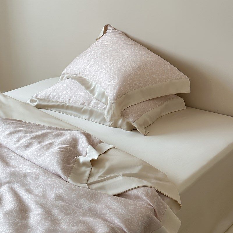 优雅法式浪漫兰精天丝四件套y宽边工艺凉爽冰丝莱赛尔床上被套床,床上用品,床品套件/四件套/多件套,淘宝优惠券,粉丝福利购,淘宝优惠卷