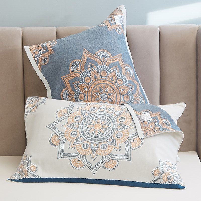 纯棉纱布枕巾一对k装夏季夏天全棉棉纱枕头毛巾盖巾防口水防头油