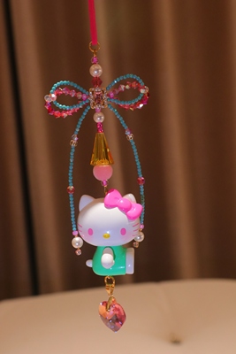 hallokitty施华洛水晶蝴蝶结小仙女车挂件包包挂件饰品