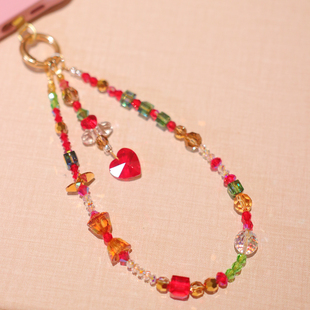 圣诞礼物/精致奢华感施家华子水晶闪闪亮亮高级感圣诞节色手机链