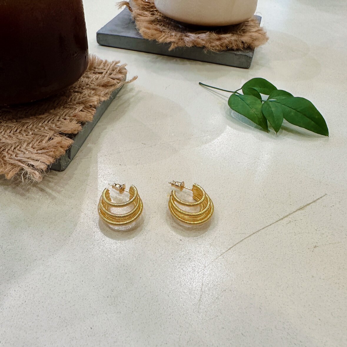 「缠绕」冷淡风精致金属绕丝小众设计感C形耳环日常通勤百搭耳钉