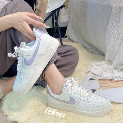 NikeAF1女白紫空军一号低帮板鞋