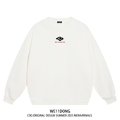 WE11DONE CDG小众潮牌WELLDONE美式 高街男女重磅宽松加绒圆领卫衣