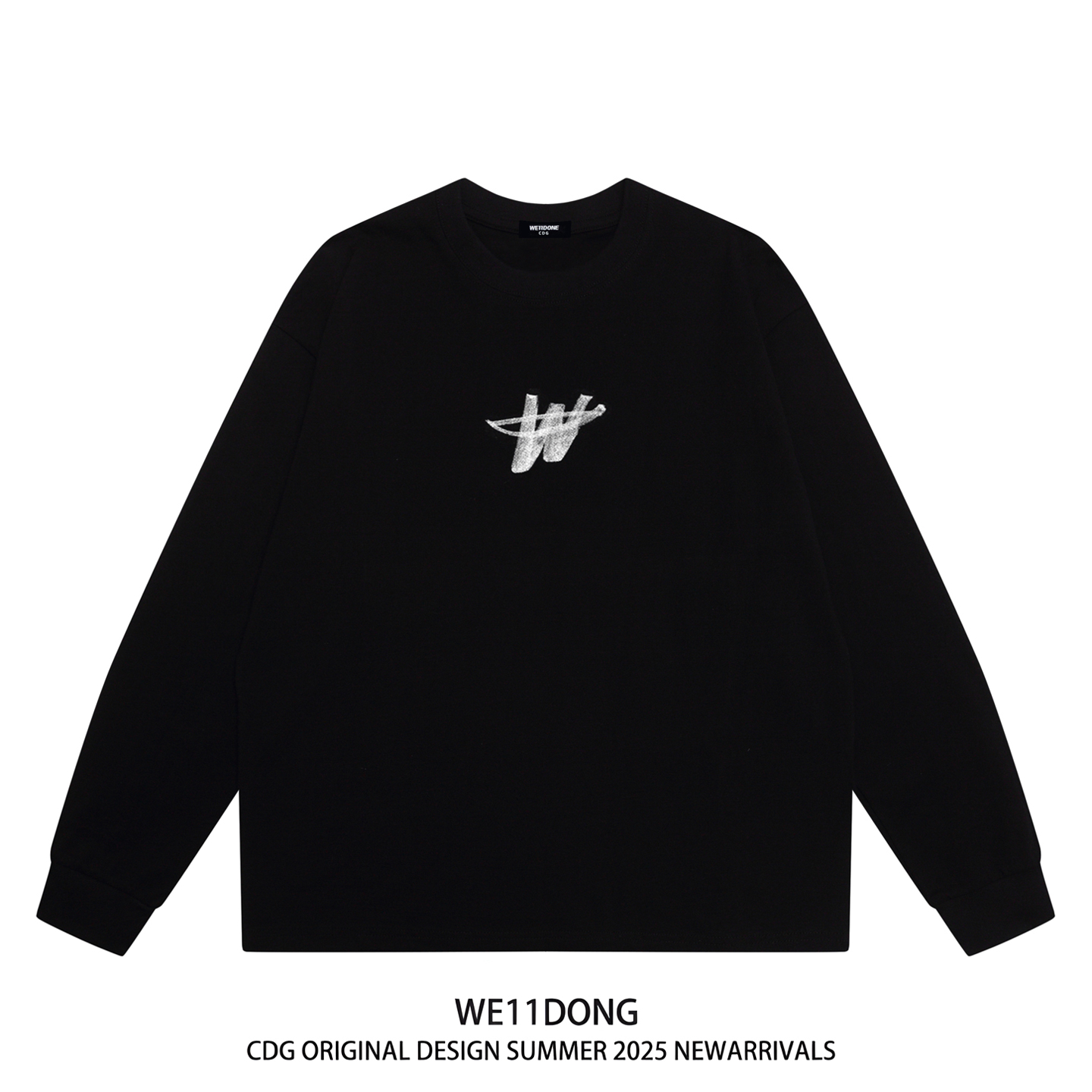 WE11DONE宽松重磅纯棉长袖t恤