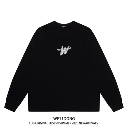 WE11DONE CDG小众潮牌WELLDONE美式高街男女宽松重磅纯棉长袖t恤