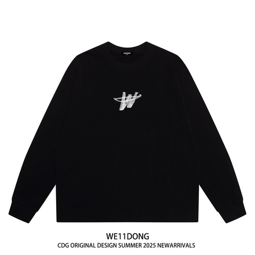 WE11DONE宽松重磅纯棉长袖t恤