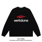 CDG美式 高街WELLDONE秋季 男女宽松纯棉长袖 WE11DONE t恤打底衫 潮