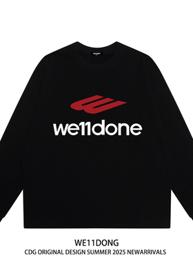 WE11DONE CDG美式高街WELLDONE秋季男女宽松纯棉长袖t恤打底衫潮