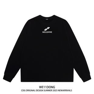 T恤 字母印花男女宽松纯棉长袖 WE11DONE CDG小众潮牌WELLDONE美式