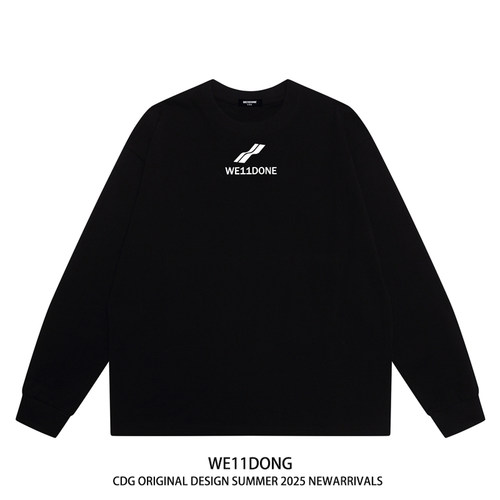 WE11DONE字母印花纯棉长袖T恤