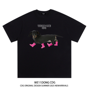 T恤夏 腊肠狗狗可爱百搭宽松男女纯棉短袖 WE11DONE CDG赵露思同款