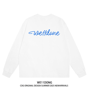纯棉长袖 高街休闲宽松男女情侣款 t恤ins CDG小众潮牌美式 WE11DONE