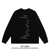 WE11DONE CDG小众潮牌WELLDONE字母印花男女重磅纯棉宽松长袖 t恤