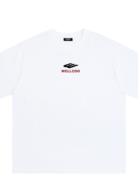WE11DONE CDG小众高街美式夏季宽松男女情侣白色纯棉半袖短袖T恤