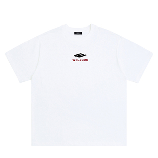 宽松男女情侣白色纯棉半袖 WE11DONE CDG小众高街美式 夏季 T恤 短袖
