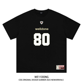 WELLDONE男女休闲宽松短袖 WE11DONE CDG小众潮牌80号球衣半袖 T恤