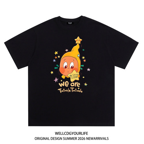 WE11DONECDG卡通星星人短袖t恤