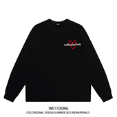 WE11DONE t恤秋 长袖 CDG潮牌WELLDONE美式 高街爱心印花纯棉打底衫