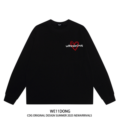 WE11DONECDG爱心纯棉长袖t恤
