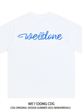 WE11DONE CDG小众潮牌美式夏季休闲宽松男女情侣款纯棉短袖T恤ins
