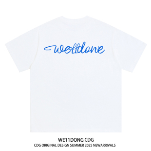 纯棉短袖 WE11DONE 休闲宽松男女情侣款 夏季 T恤ins CDG小众潮牌美式