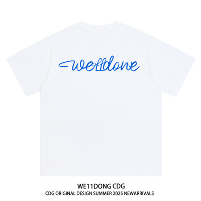 WE11DONE CDG小众潮牌美式夏季休闲宽松男女情侣款纯棉短袖T恤ins