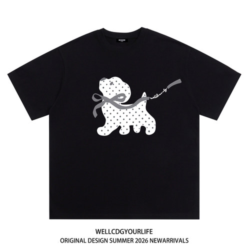 WE11DONECDG波点小狗短袖t恤