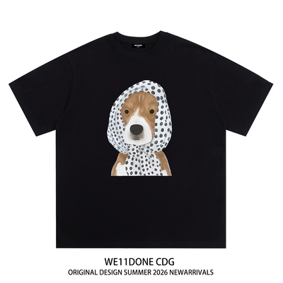 WE11DONECDG小狗印花短袖t恤