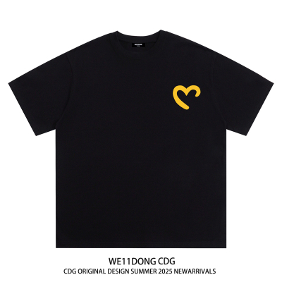 WE11DONECDG爱心印花短袖t恤