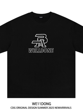 WE11DONE CDG小众潮牌ins美式高级感夏季纯棉宽松男女情侣短袖T恤