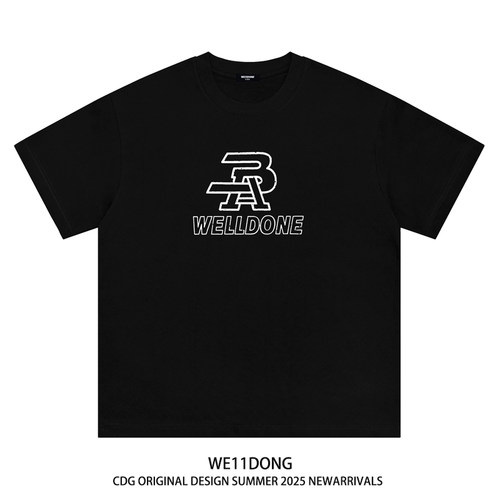 WE11DONE高级感纯棉宽松短袖T恤
