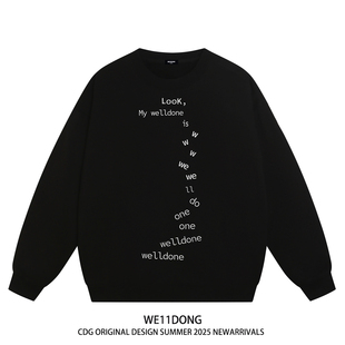 WE11DONE 高街男女重磅宽松加绒圆领卫衣 CDG小众潮牌WELLDONE美式
