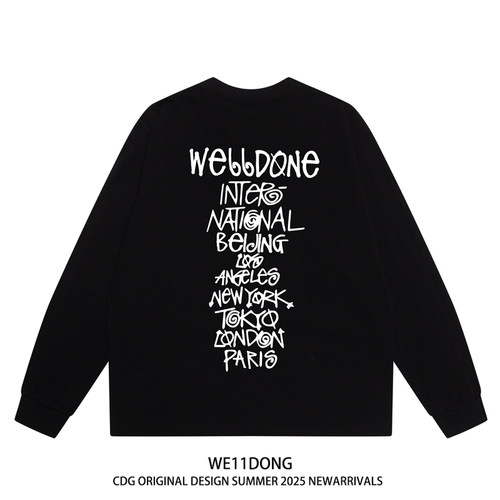 WE11DONE涂鸦字母纯棉长袖t恤