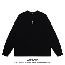 WE11DONE CDG王嘉尔同款十字架印花男女宽松纯棉长袖t恤打底衫潮