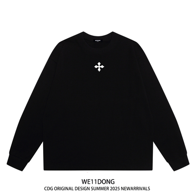 WE11DONE十字架宽松纯棉长袖t恤