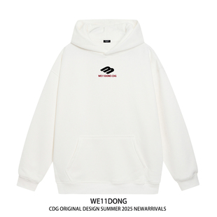 WE11DONE CDG小众潮牌WELLDONE美式高街男女重磅宽松加绒连帽卫衣