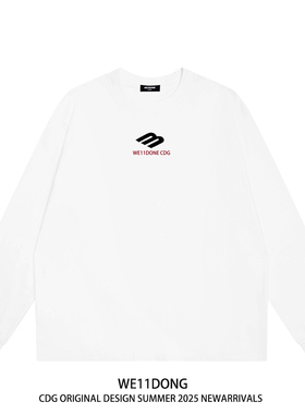 WE11DONE CDG美式潮牌WELLDONE字母印花男女宽松纯棉长袖t恤上衣