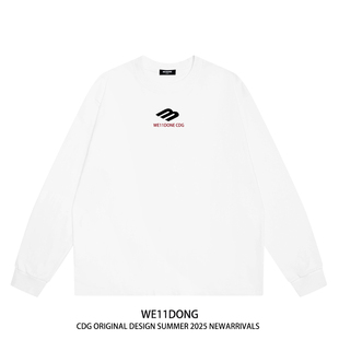 t恤上衣 潮牌WELLDONE字母印花男女宽松纯棉长袖 WE11DONE CDG美式