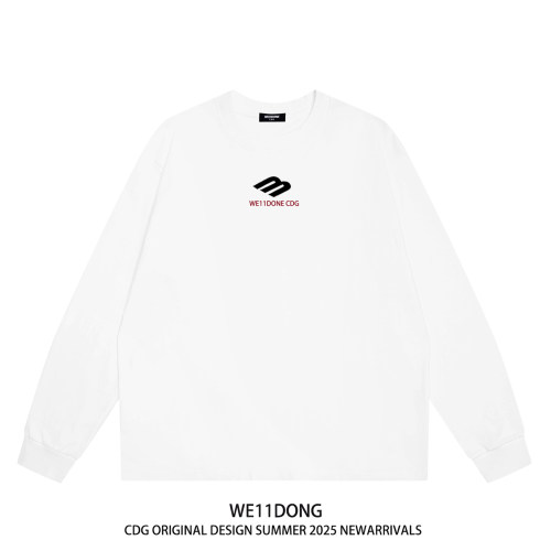 WE11DONE宽松纯棉长袖t恤男女