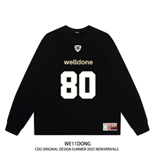 WE11DONE CDG潮牌80号球衣WELLDONE男女宽松纯棉长袖t恤打底衫秋