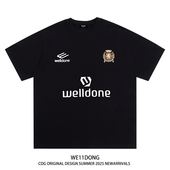 高街WELLDONE重磅宽松纯棉短袖 WE11DONE CDG小众潮牌美式 T恤男女
