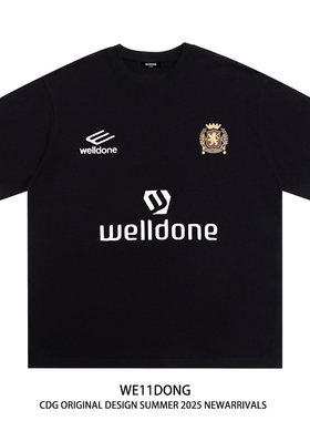 WE11DONE CDG小众潮牌美式高街WELLDONE重磅宽松纯棉短袖T恤男女