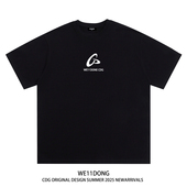 WE11DONE CDG小众潮牌welldone飞盘印花男女宽松重磅纯棉短袖 t恤