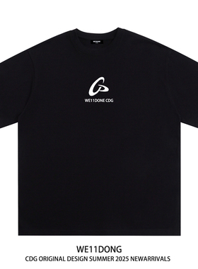 WE11DONE CDG小众潮牌welldone飞盘印花男女宽松重磅纯棉短袖t恤